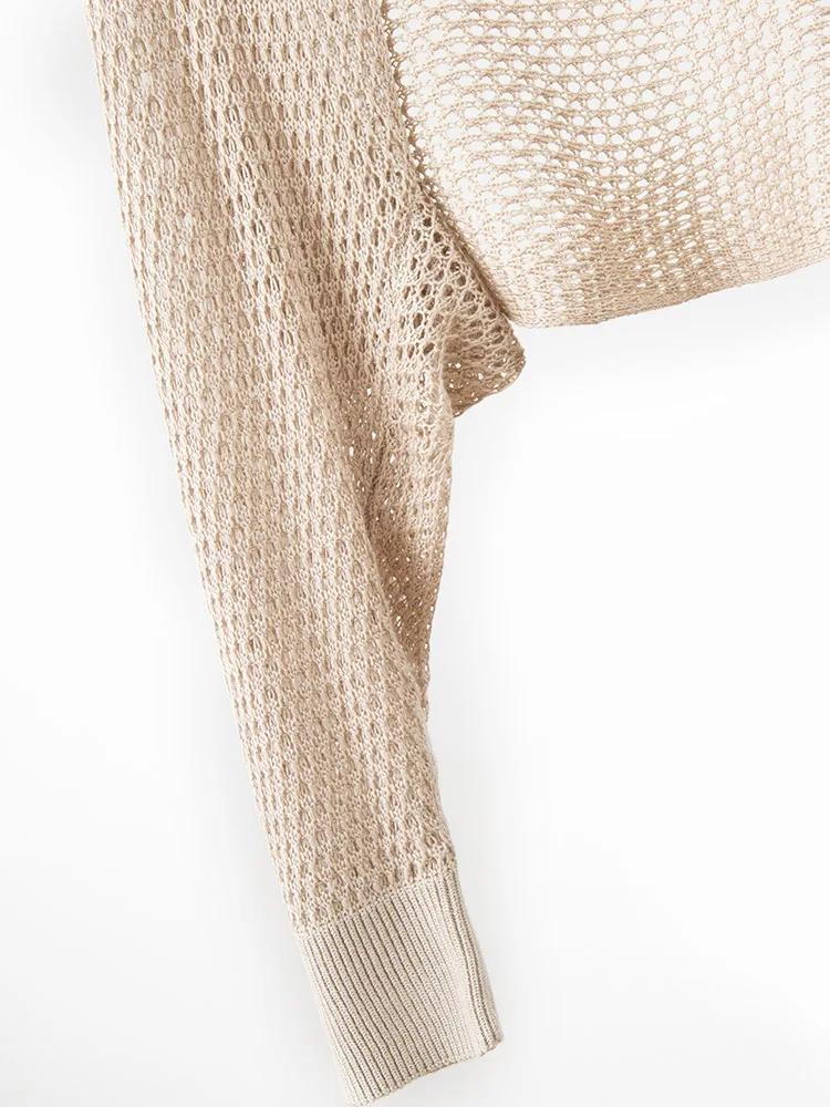 Spring Real Silk Cashmere Openwork Shawl Wrap with Sleeves Women Pashmina Super Thin Yarn Soft Knit Summer Sun Protection Blouse