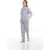 Estiva Cotton Patterned Button Down Women's Pajamas Set