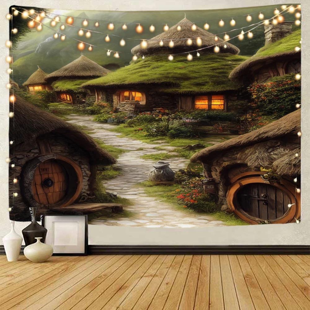 

Гостиная Спальня Гобелен Фэнтези Пейзаж Речной Узор Модный Домашний Декор Гобелен 200x150cm