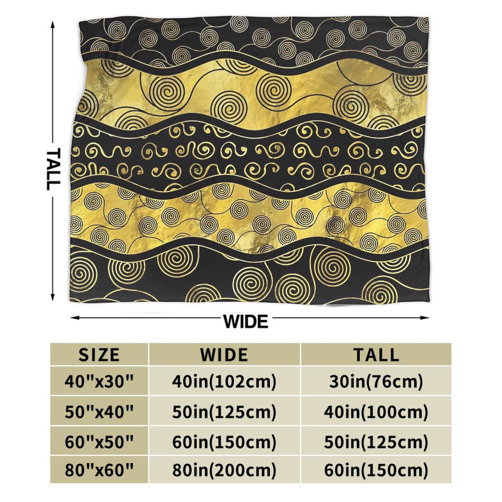 African Art Black And Gold Pattern Flannel Blankets Custom Throw Blanket for Home 200x150cm Quilt,