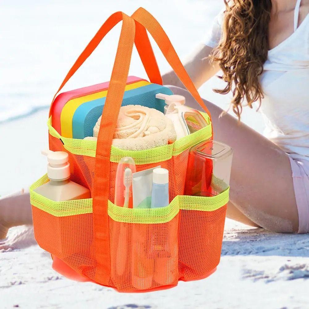 Breathable Mesh Beach Storage Bag Large Capacity Mesh Toiletry Bag Swimming Pool