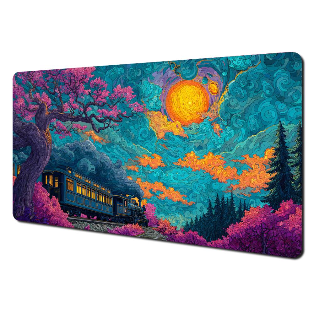 Fantasy Starry Sky Art Landscape Design Large Mouse Pad Desk Mat NonSlip Stitched Edge Pc Accessories Gaming Mats Mouse Carpet