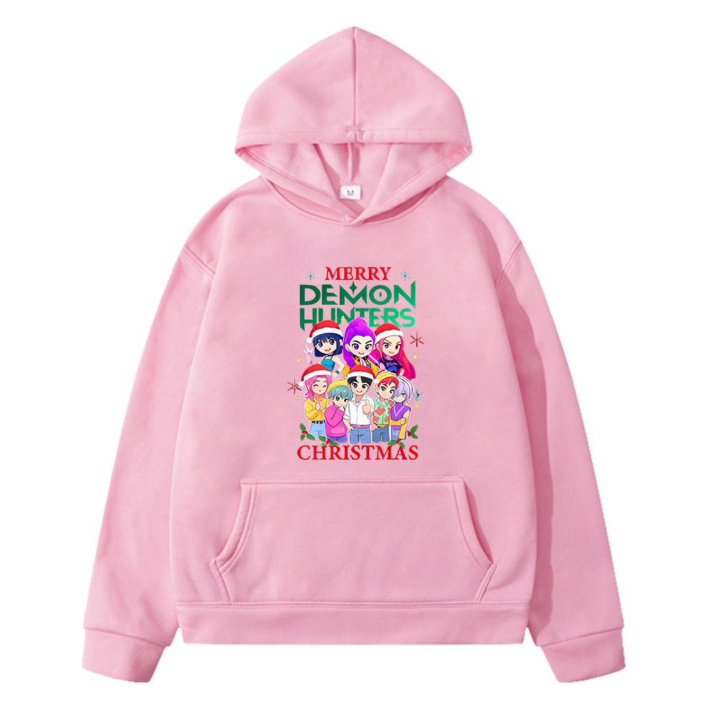 

kpop demon hunters print hoodies Saja Boys kids sweatshirt Christma anime hoodie Fleece Jacket Autumn pullover girls clothes y2k 130 розовый