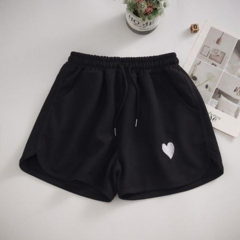Pantalones Cortos Casuales con Diseño de Corazones para Mujer Verano Nuevos Dulces Casuales Deportivos
