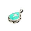 Les Trésors De Lily [I2801] - Turquoise 'Hatari' Silver Pendant