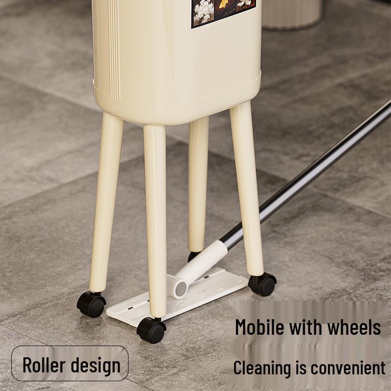 Premium Large-Capacity Trash Can with Lid – Ideal for Living Room, Bedroom, and Kitchen; Elevated Design for Easy Use.