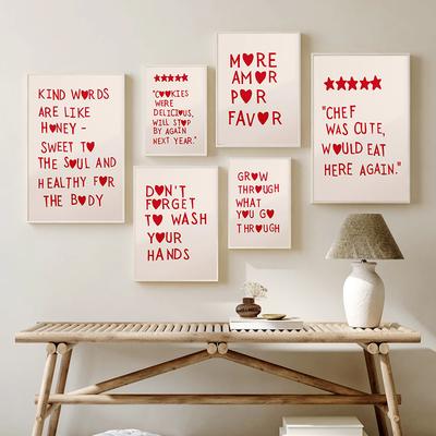 Family Quote Wall Art Posters Love Heart Prints Decoration Nordic Minimalist Picture Canvas Painting Bedroom Living Room Decor