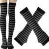 Women Girls Striped Long Socks Over The Knee Socks Thigh High Stockings Multi Color Casual Gloves