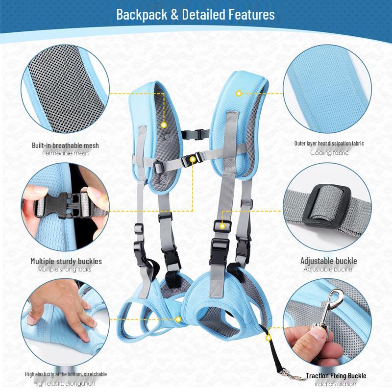 Second Generation Adjustable Dog Backpack - Summer Breathable, In Stock