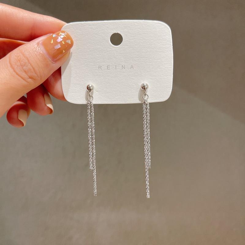 Boucles d'oreilles à longues pampilles pour femmes, style coréen Dongdaemun, design original, boucles d'oreilles polyvalentes