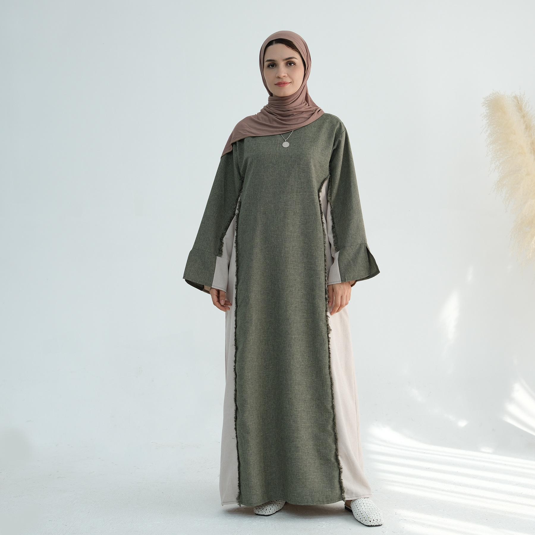 

Plus Size Patchwork Dress, European and American Style 897, No Headscarf L