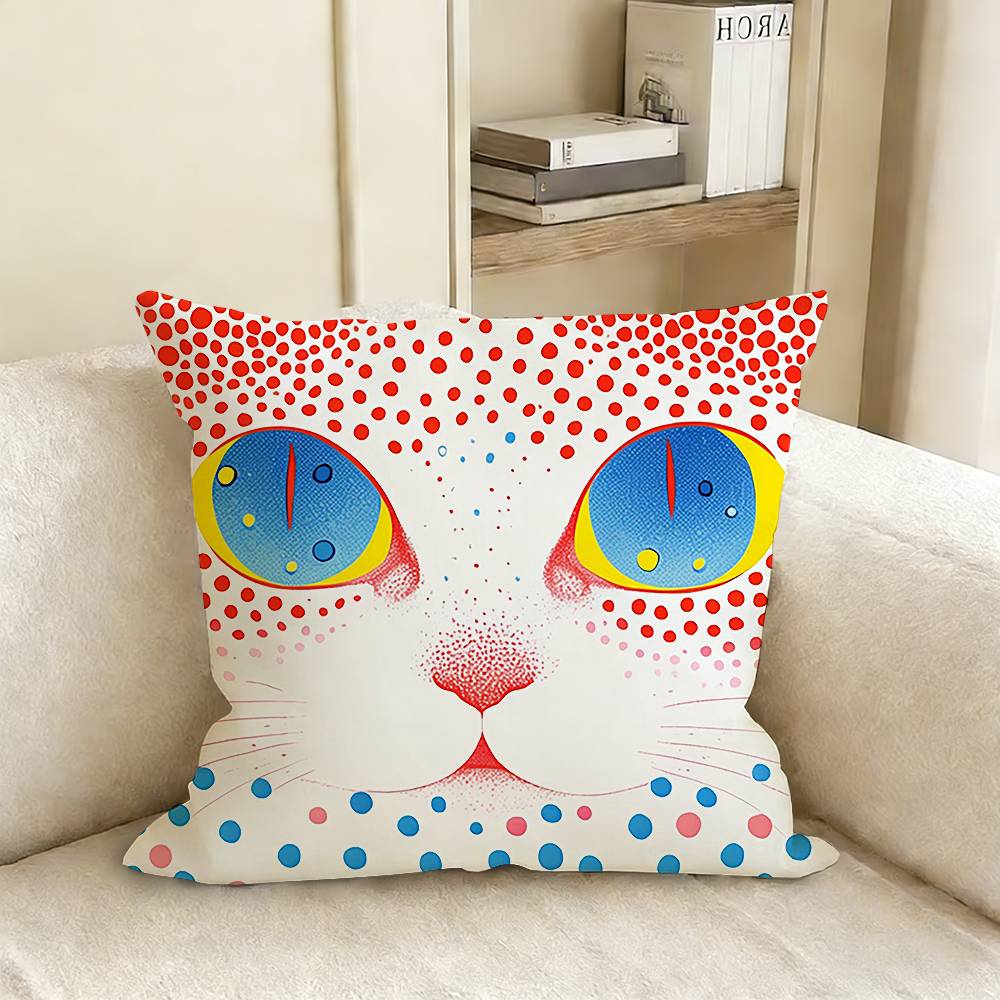 Y-Yayoi K-Kusama Artistic Style Various Sizes Square Pillow Case For Car Home Bedchamber Decor
