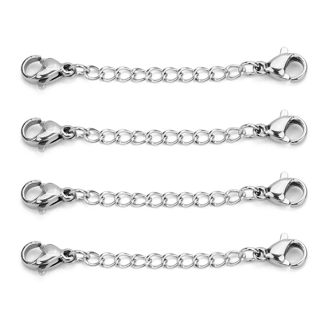 

Louleur 5Pcs Stainless Steel Extension Chains With Lobster Clasp Necklace Extender Chain Extended Tail Chains For Diy Bracelet 25mm