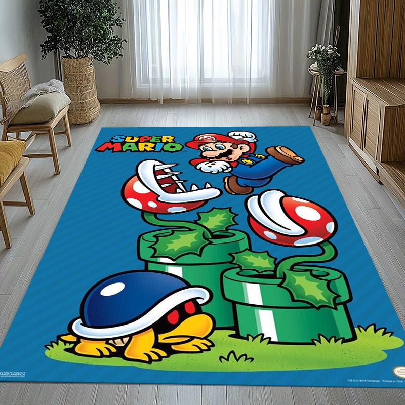 

Retro M-Mario Bros Game Cartoon Living Room Non-Slip Area Rug Soft Carpet for Bedroom Kids Playroom Sofa,Home Decor Doormat Gift 40x60cm