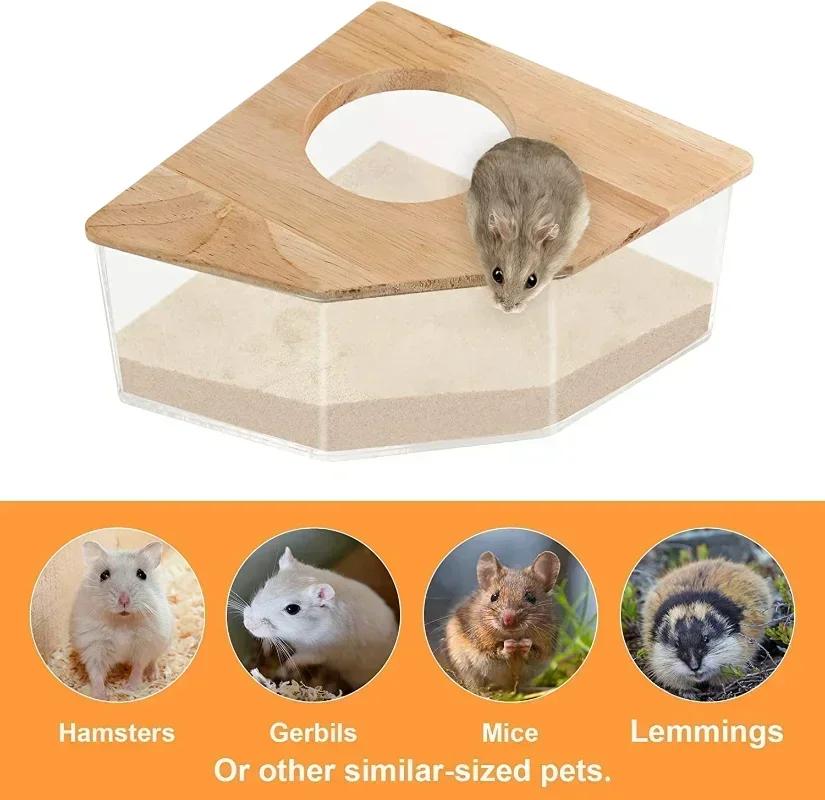 Hamster Bathroom House Small Pet Bath Container Hamster Anti-Spill Sand Bath Shower Room Toilet Pet Anti-Spill Bathtub Box