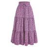 Women'S Boho Vintage Floral Print Maxi Skirt Elastic High Waist Pleated Flowy A Line Long Skirts Toddler Fall Falda Short