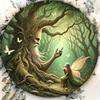 Malowidło na blasze z nadrukiem HD D Drzewny Duch i Wróżka D Metalowa Sztuka Ścienna Dekoracja Leśna Fantasy do Domu Sypialni Salonu R