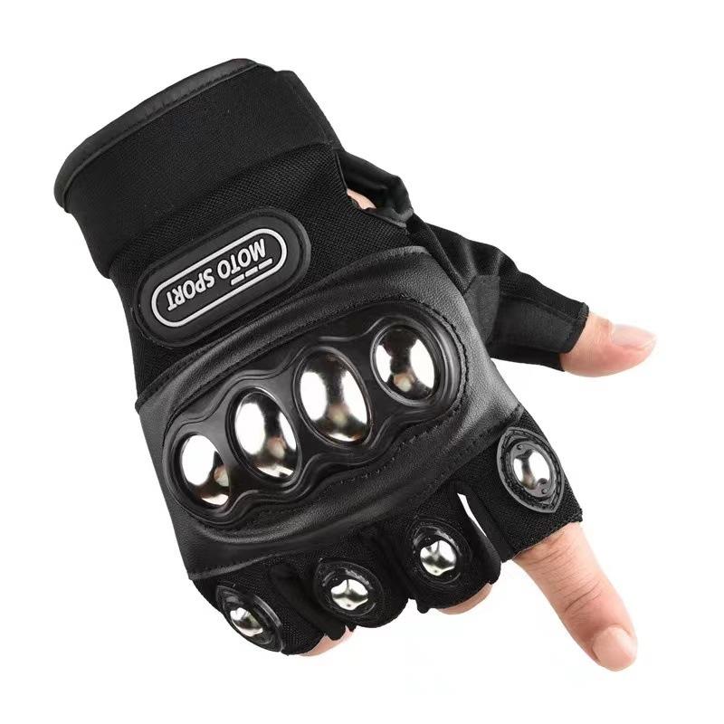 

Steel Shell Riding Gloves for Men and Women with Half Fingers Long Fingers Outside ActiveWear Protection Against Falling and Slippery Touch Screen One size