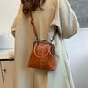 PU Leather Kiss Lock Shoulder Bag Elegant Vintage Women's Handbag  Outdoor