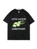 Live Laugh Lobotomie Concombre Meme Drôle T-shirt unisexe Wounisex Créativité Humour T Shirt Été Coton Pur Hauts Décontractés Streetwear