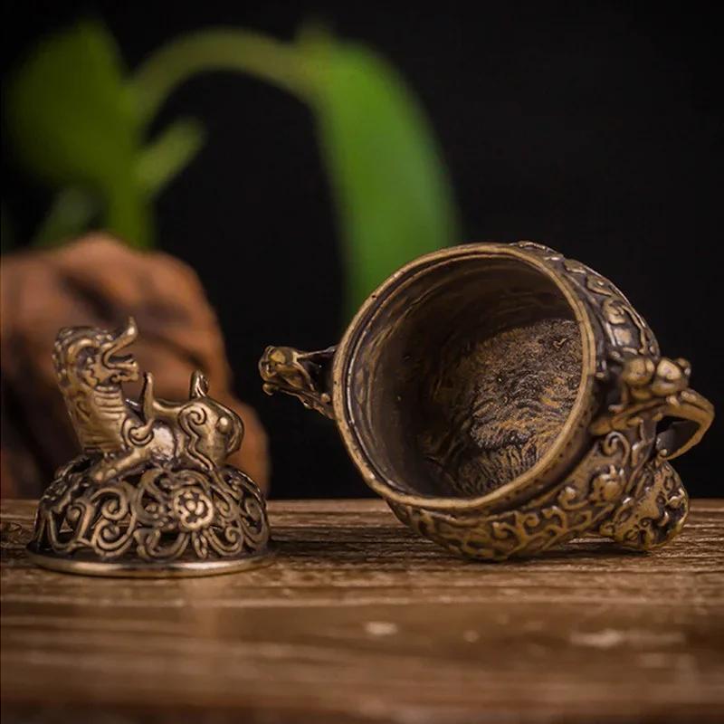 Vintage Alloy Incense Burner Stick Holder Three Legged Hollow Out Mini Sandalwood Censer Incense Burner Home Decoration