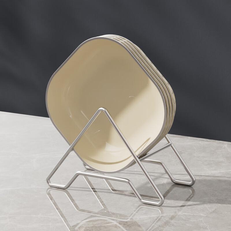 INS Style quadratisches Snackteller-Set mit silbernem Gestell