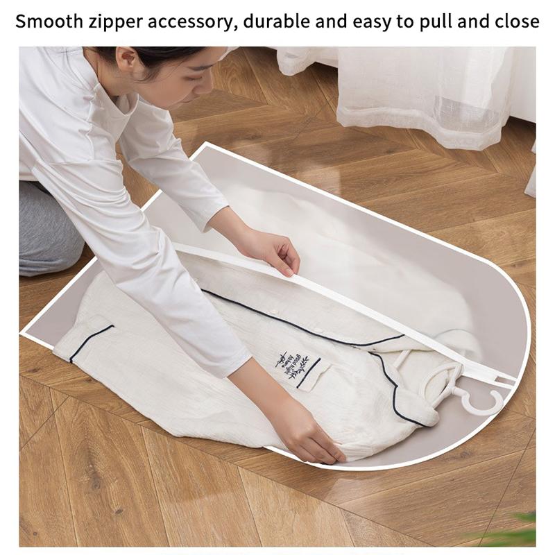 Thickened Washable Clothes Hanging Dust Cover Cover Suit Coat Transparent Fully Enclosed With Zipper Clothes Storage Bag