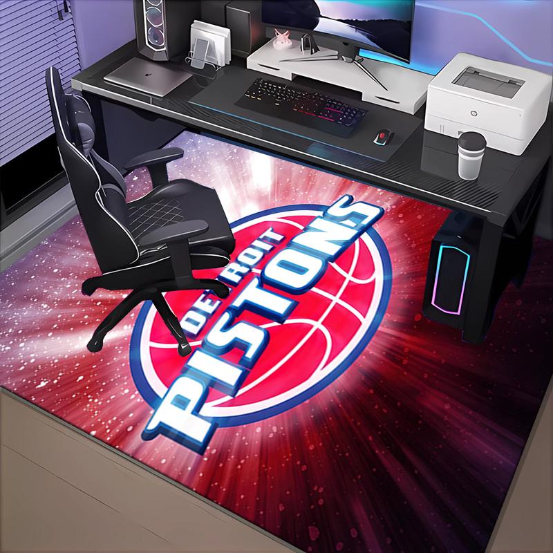 Detroit-Pistons Logo Rug Office Carpet Non-Slip Mat, Chair Rug Floor Covering for Gaming, Bedroom, Living Room , Home Decor Christmas Gift