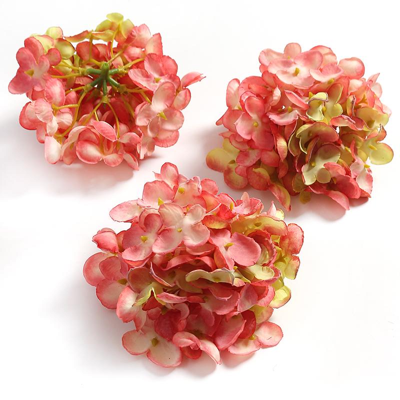 2Pcs Artificial Hydrangea Flowers 10cm Fake Flowers for Home Decor Wedding Marriage Decoration Supplies DIY Wreath Accessories