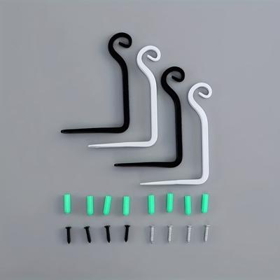 1 Pc Simple Wall-mounted Iron Clothes Hook - Formed by Bending, S-shaped Flower Basket Hook. Fixed with Self-tapping Screws.