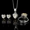 Accessories Jewelry Sets Necklaces Rings Earrings Heart-shaped High Carbon Yellow Niche Fashion Women's High-end
