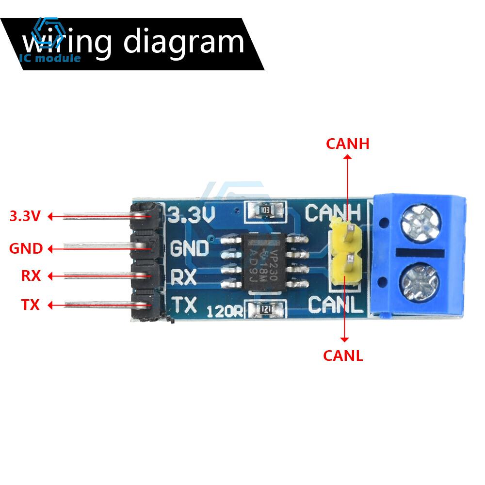 SN65HVD230DR VP230 Driver Module DC 3-3.6V CAN Transceiver Communication Module  for Motor/UPS Controls