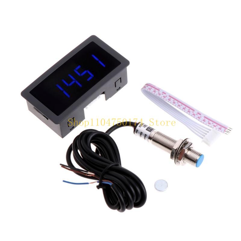 High-Precision 4 Digital Tachometer RPM- Blue LED Proximity Switch NPN- for Lathe Mower Spring Durable Top Sale
