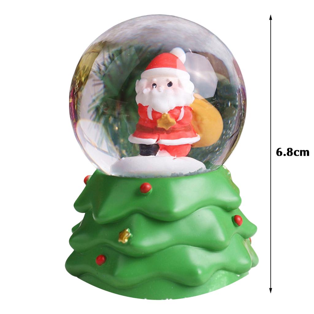Christmas Crystal Ball Lighting LED Musical Snow Globe Cute Ornament Cartoon Christmas Gift Decoration Home Office Desk