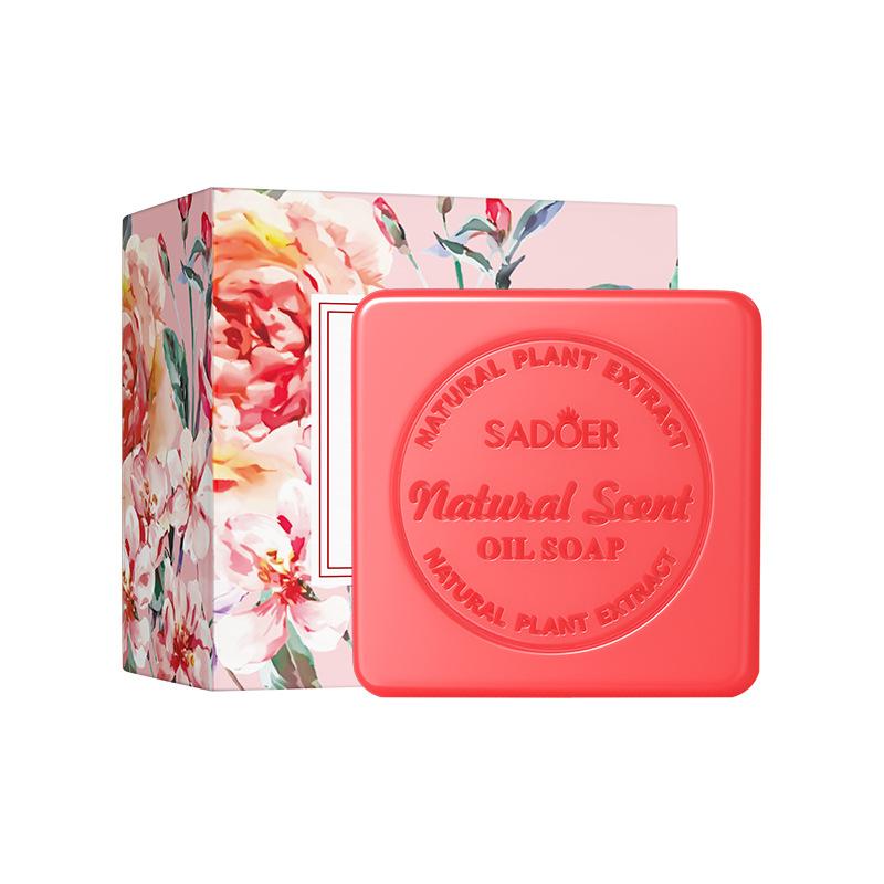 

Набор из 1 куска натурального мыла с розовым маслом - Натуральное растительное, Глубоко очищающее и увлажняющее, Без отдушек, Дорожное мыло, Дизайн с цветами, Глицериновое мыло Handmade Soap