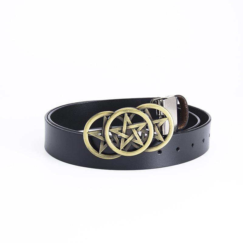 Men's Trendy Five-Star Leather Belt - European & American Celtic Classic Design