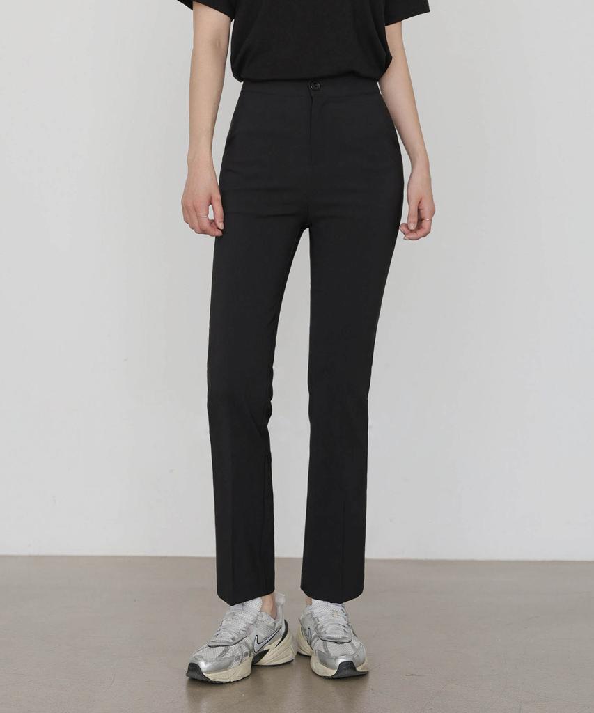 Jikeulib Secret Banding High-Waisted Spandex Black Slacks