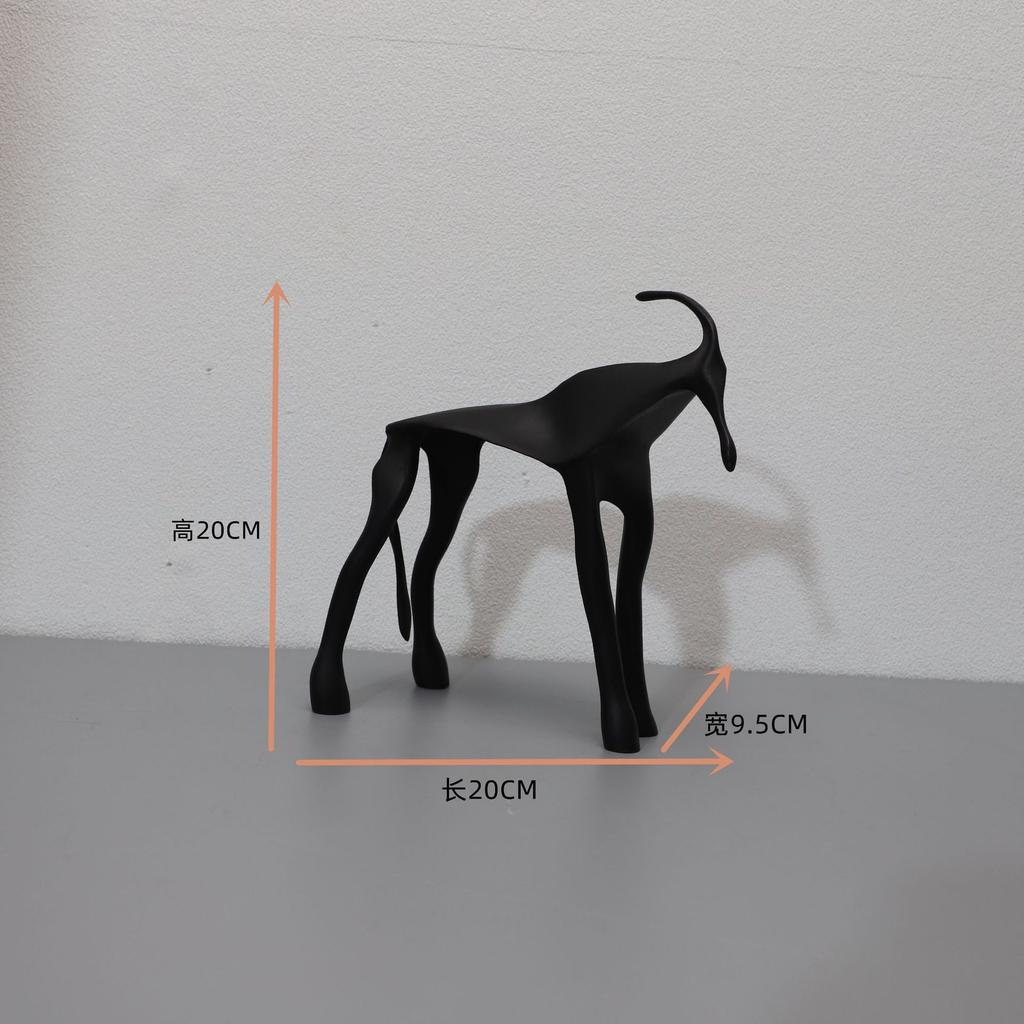 Abstrakte Gusseisen-Ochsen-Bauer-Skulptur Ornament, Minimalistisches Schwarzes Metall-Bullen-Tier-Modell Statue, Wohnzimmerdekoration