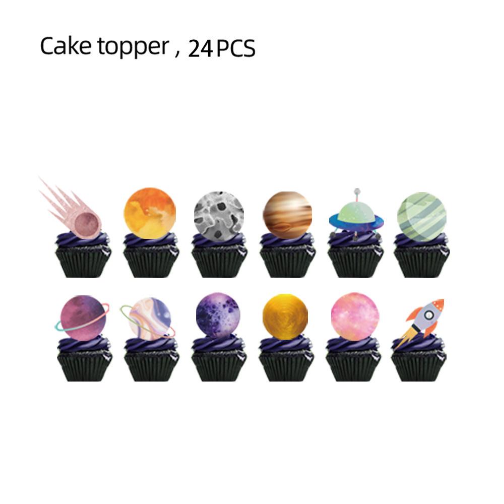 Starry Sky Birthday Party Set: Plates, Napkins, Cups & Cake Toppers