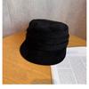 New Mocha Color Deerskin Fisherman Hat for Women's Baseball Cap British Retro Versatile Equestrian Hat Showing Small Face