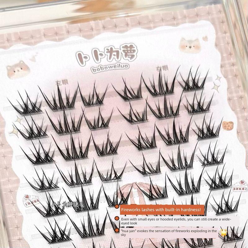 Asian Manga Wet Eyelashes! Sweet Velvet False Eyelashes, Natural and Realistic, Dynamic and Photogenic, Fireworks Split Wet Eyelashes