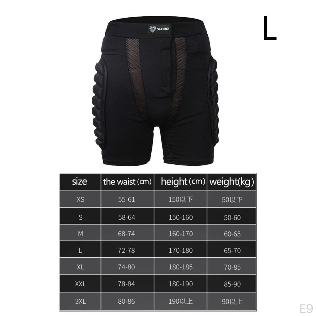 3D Gepolsterte Shorts, Hosen Schutz Hüfte Verstellbar Ausrüstung Stoßfestigkeit Rollerschutz für