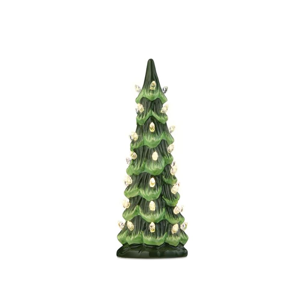 Retro Hand-Painted Tabletop Christmas Trees with LED Lights Colorful LED Mini Christmas Tree for Tabletop Home Festive Decor