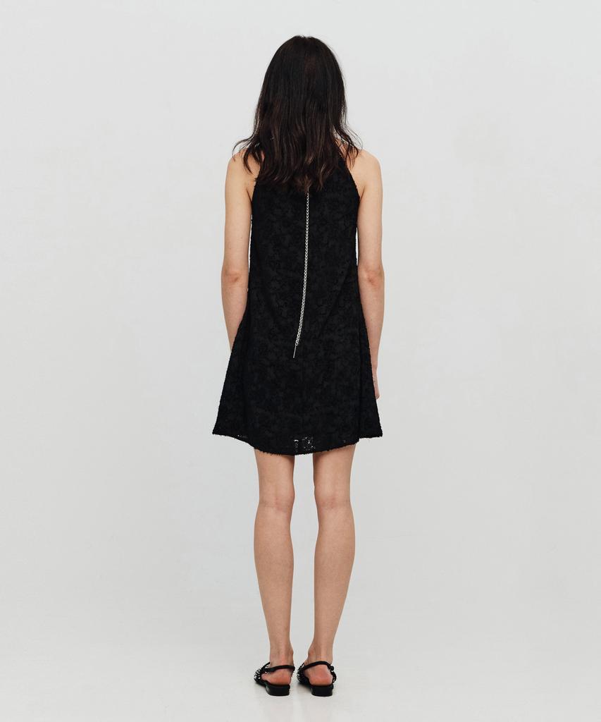 SEALOT Shirred Neck Chain Mini Dress (Black)