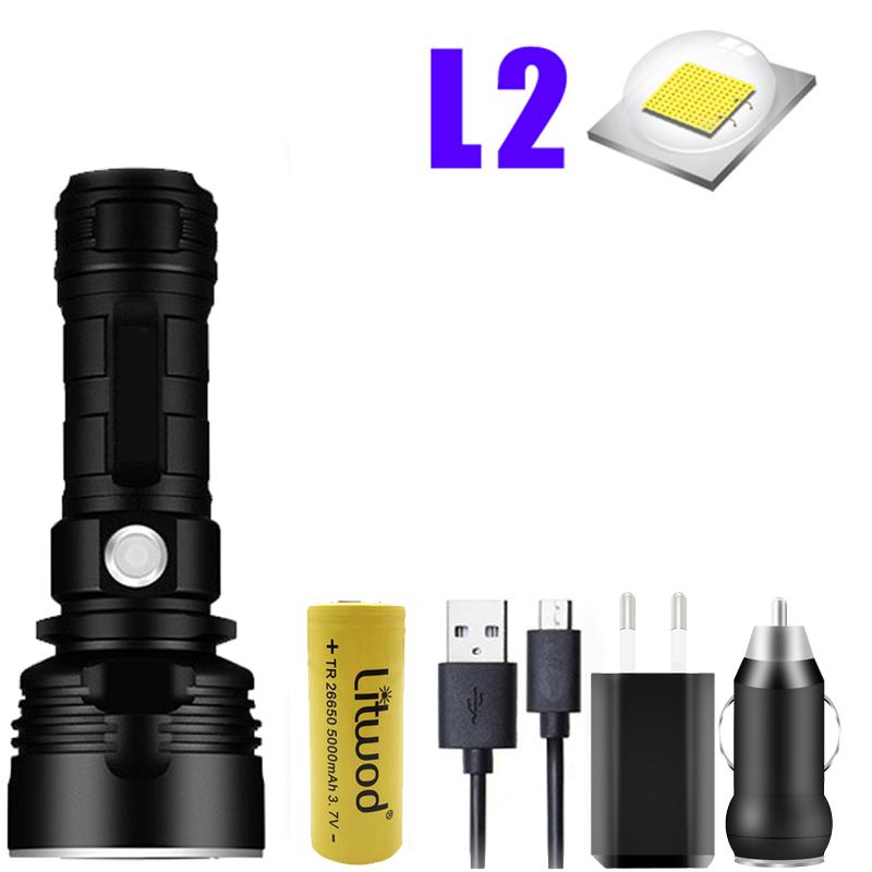 Super Powerful LED Flashlight L2 XHP70 Tactical Torch USB Rechargeable Linterna Waterproof Lamp Ultra Bright Lantern Camping