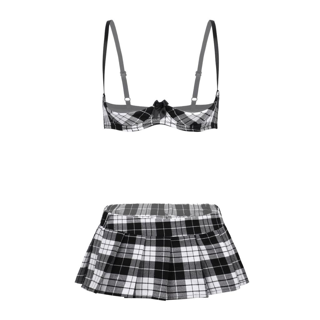 Set di lingerie cosplay per studentesse anime da donna, abiti in maschera per feste di Halloween