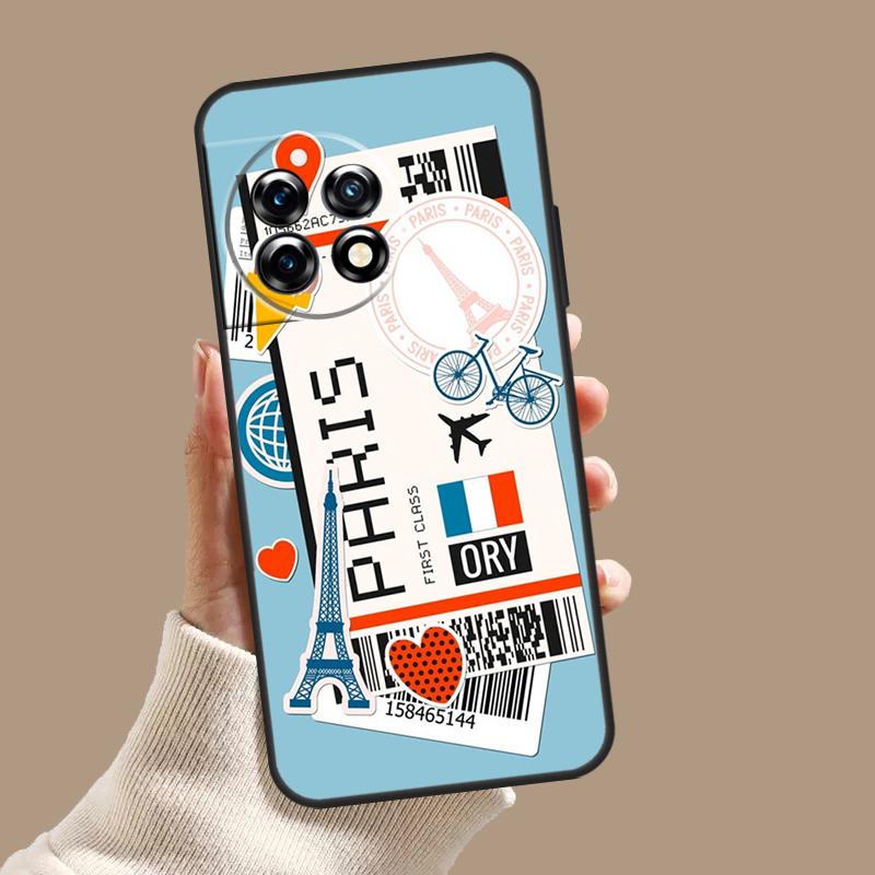 Travel Boarding Pass Tokyo Case For OnePlus 12 11 9 10 Pro 12R 10R 9R 8T 10T Nord 3 2T N10 N20 N30 CE 2 Lite CE4 Cover
