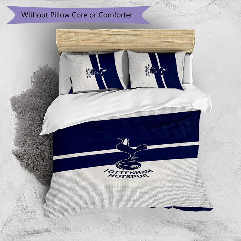 Set Lenzuola 3 Pezzi Stampato Tottenham Hotspur Morbido Delicato sulla Pelle Lavabile Copripiumino e Federe Set Tutte le Stagioni Camera da Letto