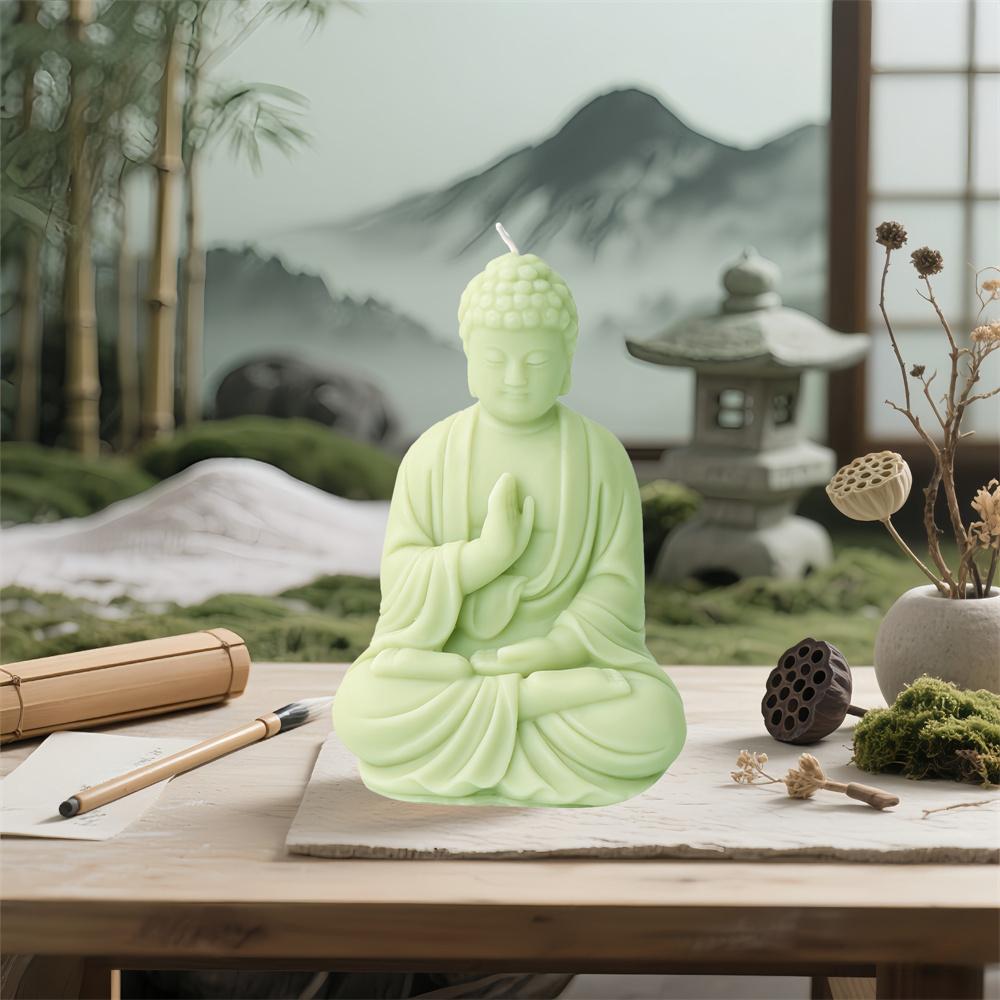 Molde de Silicona de Buda de Gran Tamaño Moldes para Cera de Velas Molde de Resina Yeso Hormigón Molde Decoraciones para el Hogar Jardín Molde Artesanal