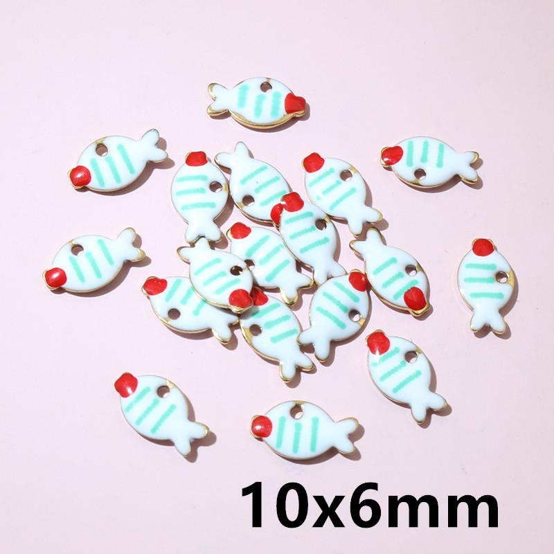 20pcs Stainless Steel Enamel Small Cute Charms Pendant Fish Starfish Coral Reef DIY Jewelry Making Accessories Findings